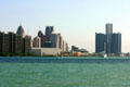 Detroit skyline with Renaissance Center over Detroit River. Detroit, MI.