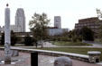 City skyline with Central National Bank & Heritage Towers. Battle Creek, MI.