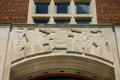 Art deco relief over MSU Union entrance at Michigan State University. East Lansing, MI.