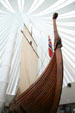 Viking ship replica at Heritage Hjemkomst Interpretive Center. Moorhead, MN.