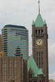 Minneapolis City Hall clock tower & Fifth Street Tower. Minneapolis, MN.