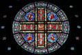 Stained glass rose window of disciples by Charles Connick at Cathedral of Saint Paul. St. Paul, MN.