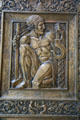 Classical industrial figure on bronze doors of Mayo Clinic Plummer Building. Rochester, MN.
