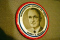 Truman inauguration button at Truman Museum. Independence, MO.
