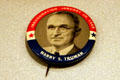 Truman inauguration button at Truman Museum. Independence, MO.