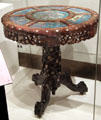 Chinese inlaid table with cloisonné panels exhibited at St Louis World's Fair at Missouri History Museum. St. Louis, MO.