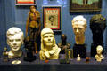 Various busts to mark Lindbergh's 1927 New York to Paris flight at Missouri History Museum. St Louis, MO.