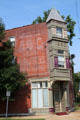 Corner building with cast iron front in Cherokee-Lemp Historic District. St. Louis, MO.