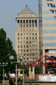 St Louis Civil Courts Building over Plaza Square park. St Louis, MO.
