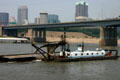 Dredging barge on Mississippi River. St Louis, MO.