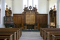 Pulpit & altar of Christopher Wren's Church of St. Aldermanbury at Westminster College. Fulton, MO.