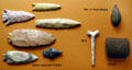 Indian spear heads & tools in History Hall at Missouri State Capitol. Jefferson City, MO.