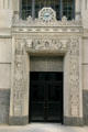 Art Deco doorway with octagonal clock of former Fidelity Bank & Trust. Kansas City, MO.