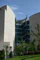Glass & concrete facade of Whitaker Federal Courthouse. Kansas City, MO.