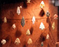 Native American arrowheads & points at Museum of Anthropology of University of Missouri. Columbia, MO.