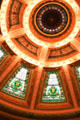 Stained glass details of skylight dome of Senate chamber of Mississippi State Capitol. Jackson, MS.