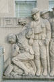 Sculpture of WW I soldier aiding injured comrade at War Memorial Building. Jackson, MS.