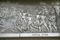 Cast aluminum scene from Battle of Ackia 1736 at War Memorial Building. Jackson, MS.