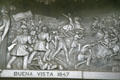 Cast aluminum scene from Battle of Buena Vista 1847 at War Memorial Building. Jackson, MS.