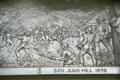 Cast aluminum scene from Battle of San Juan Hill 1898 at War Memorial Building. Jackson, MS.