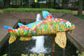 Flowered fish in fountain fish street theme art. Jackson, MS.