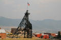 Mine headframe, the signature structures of Butte, Montana, whose hill yielded gold, silver & copper. Butte, MT.
