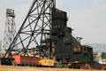 Anselmo Mine Yard headframe lifted ore our of mine & dumped it into waiting rail cars. Butte, MT.