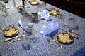 Table setting in dining room of Copper King Mansion. Butte, MT.