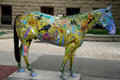 Multicolored horse with native-like themes sidewalk art. Billings, MT.