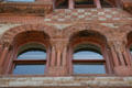 Multicolored carved Romanesque arches of First National Bank Securities Building. Helena, MT.