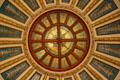 Central stained glass details of interior of dome of Montana State Capitol. Helena, MT