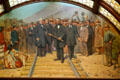 Driving the Golden Spike mural features President U.S. Grant at Montana State Capitol. Helena, MT.