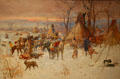 Indian Hunters' Return painting by Charles Marion Russell at Montana Historical Society museum. Helena, MT.