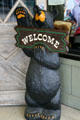 Carved bear welcome sign. West Yellowstone, MT.