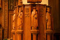 Carved pulpit with apostles in St. Cecilia's Cathedral. Omaha, NE.