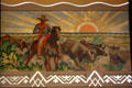 Mural of cattle drive in Omaha Union Station. Omaha, NE.