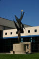 Sculpture at Health & Sport Center on University of Nebraska Kearney campus. Kearney, NE.