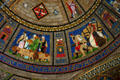 Tending pigs & harvesting hay detail of ceiling mosaic in Nebraska State Capitol. Lincoln, NE.