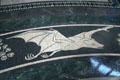 Detail of Rotunda floor mosaic of flying bat in Nebraska State Capitol. Lincoln, NE.