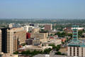 Overview of downtown Lincoln from top of State Capitol. Lincoln, NE.