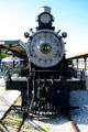 Nose of C B & Q steam locomotive at Lincoln Station. Lincoln, NE.