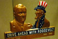 Campaign plaque for F.D. Roosevelt in Museum of Nebraska History. Lincoln, NE.