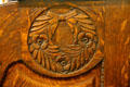 Carving detail of Grover Cleveland desk at Warp Pioneer Village. Minden, NE.