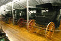 Collection of horse-drawn carriages at Warp Pioneer Village. Minden, NE.