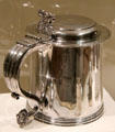 Silver tankard by Edward Winslow of Boston, MA at Currier Museum of Art. Manchester, NH.