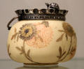 Crown Milano glass cookie jar by Mount Washington Glass Co. of New Bedford, MA at Currier Museum of Art. Manchester, NH.