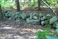 Stone wall in garden at Zimmerman House. Manchester, NH.