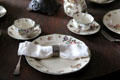 Royal Dolton china once owned by Frost family on table at Robert Frost Farm. Derry, NH.