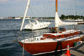Boats on Piscataqua River with Kittery, ME on far bank. Portsmouth, NH.