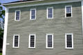 Windows of school house at Canterbury Shaker Village. NH.